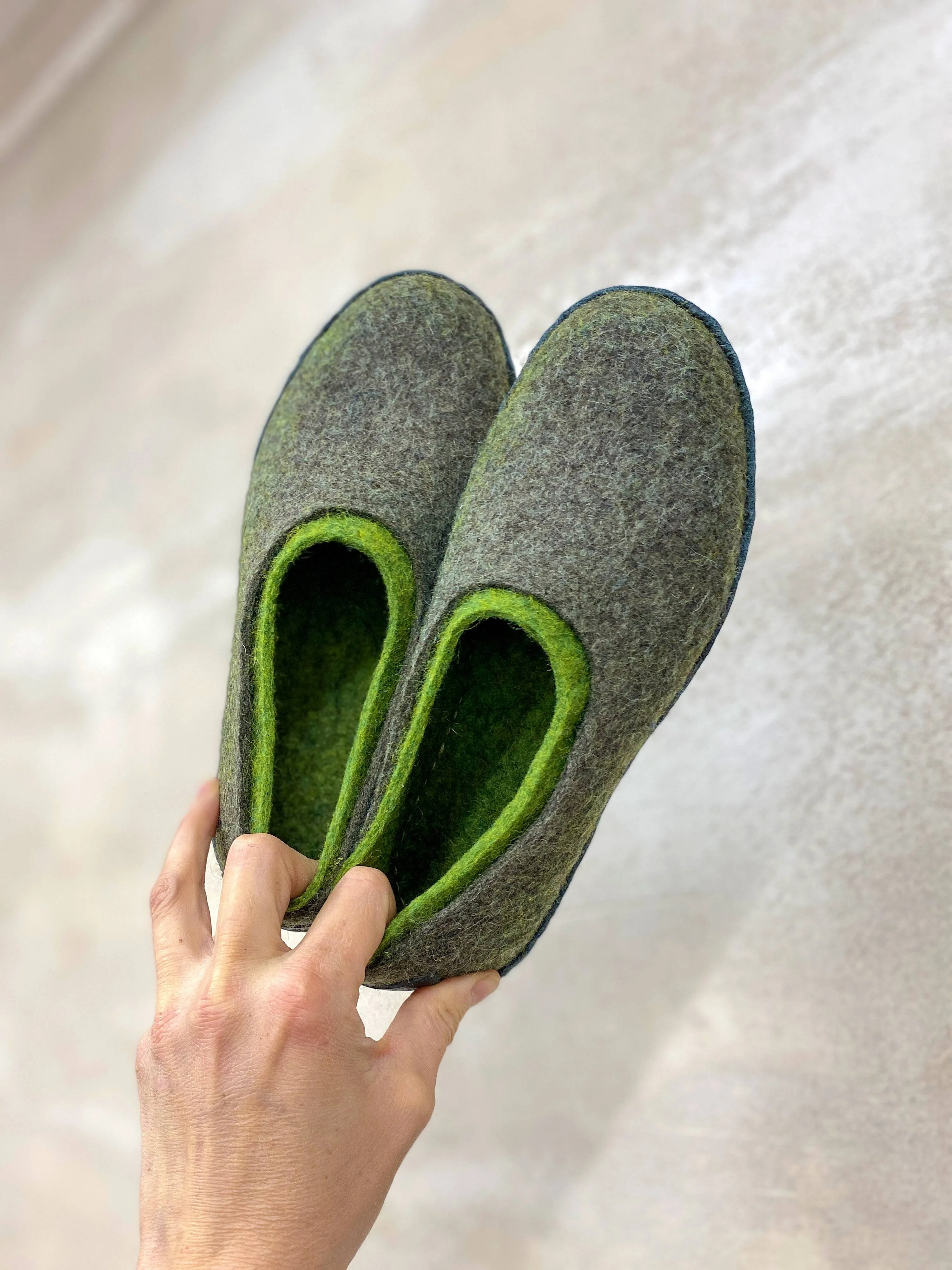 2in1 - Dual-Layered Felted Wool House Slippers for Men