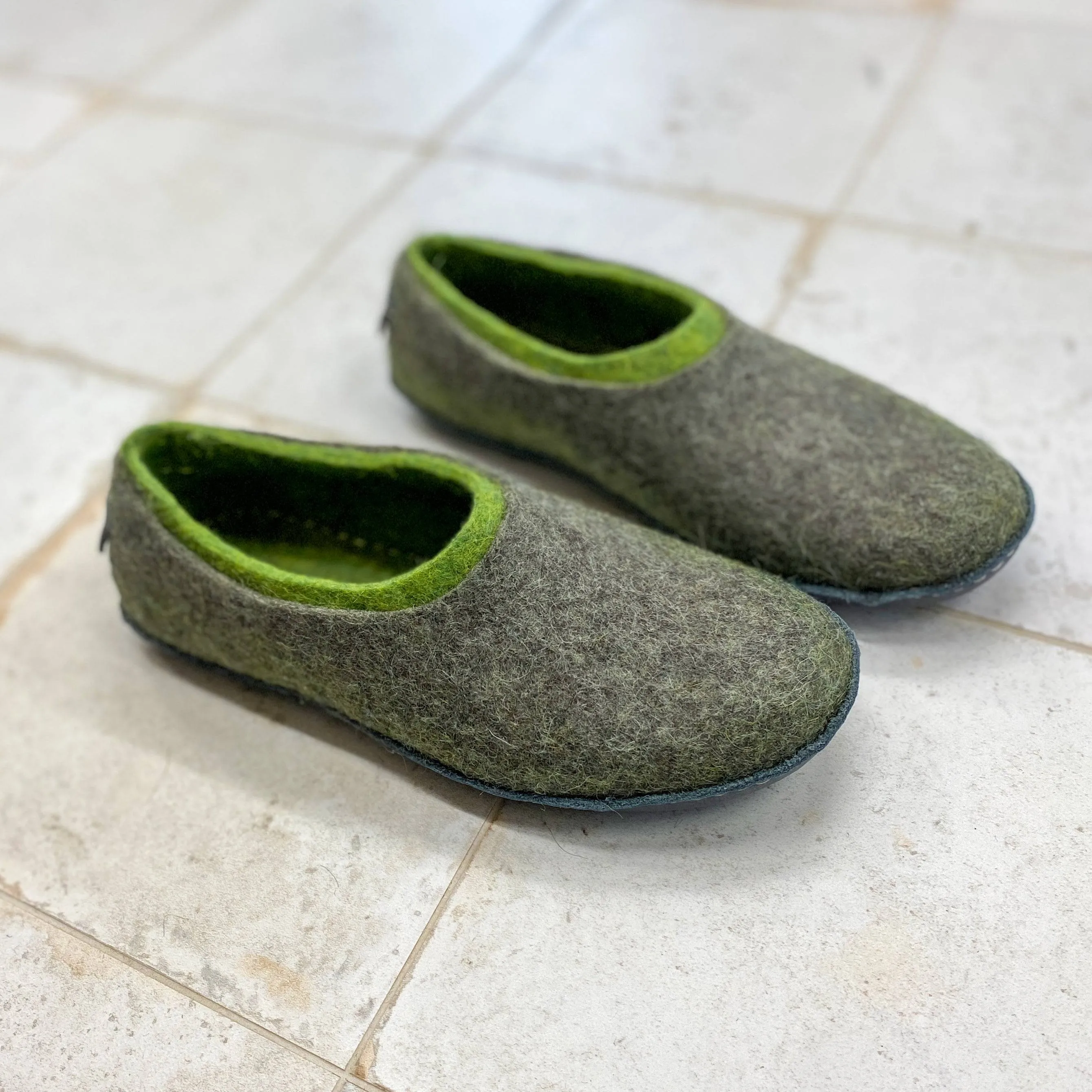 2in1 - Dual-Layered Felted Wool House Slippers for Men