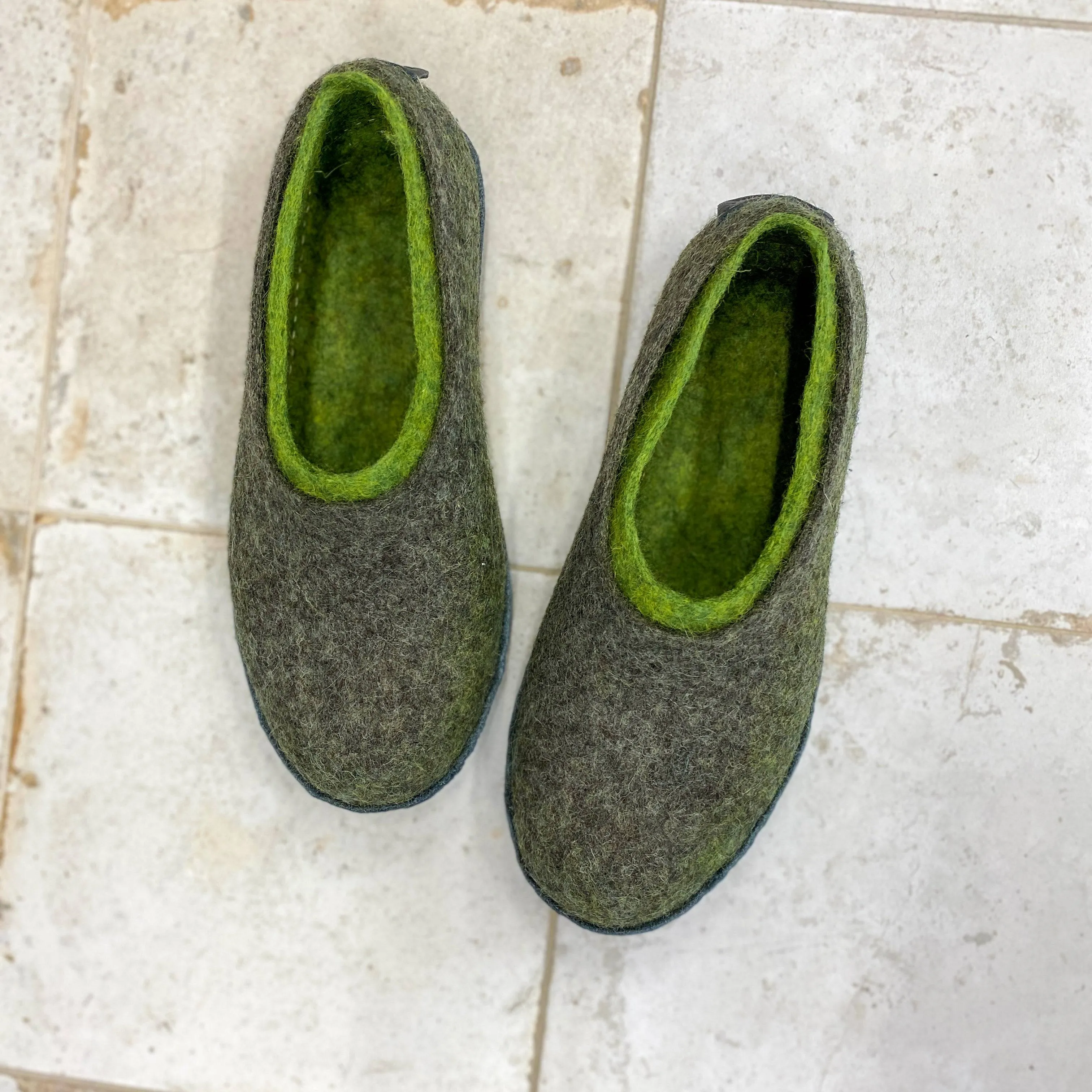 2in1 - Dual-Layered Felted Wool House Slippers for Men