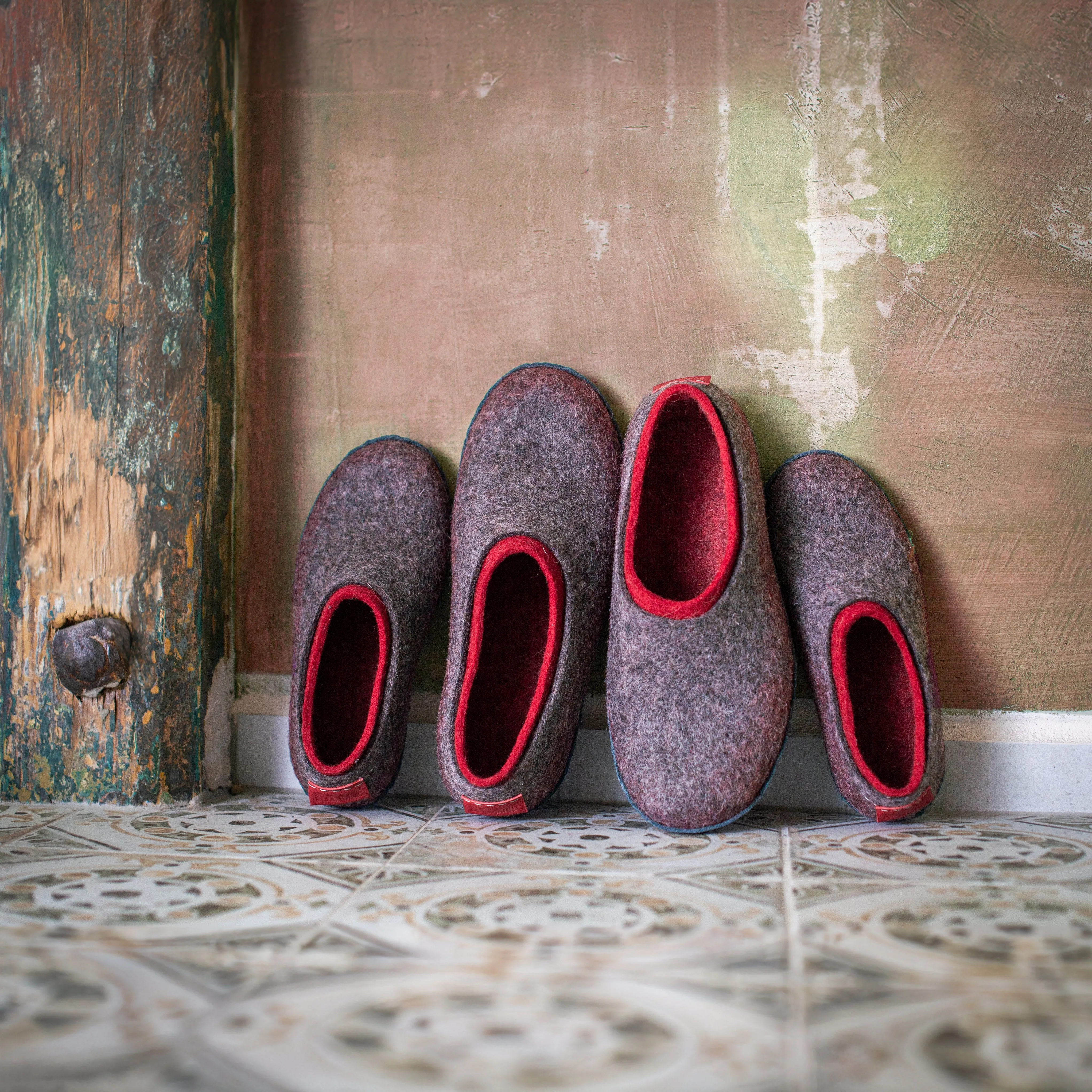 2in1 - Dual-Layered Felted Wool House Slippers for Men