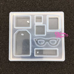 7 Cavity Pendant Making Silicone mold charm mold flexible, with Holes Mold, Eye Glasses Z0083