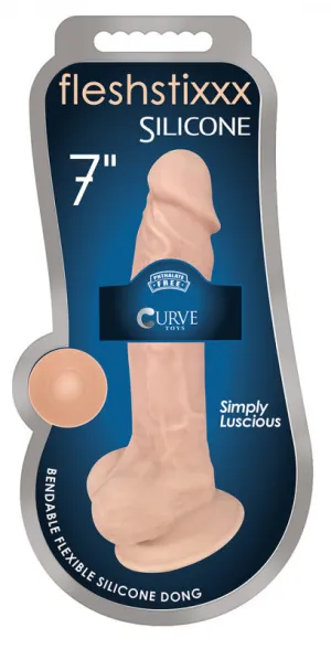7 Inch Fleshstixxx Silicone  W/o Balls -  Vanilla