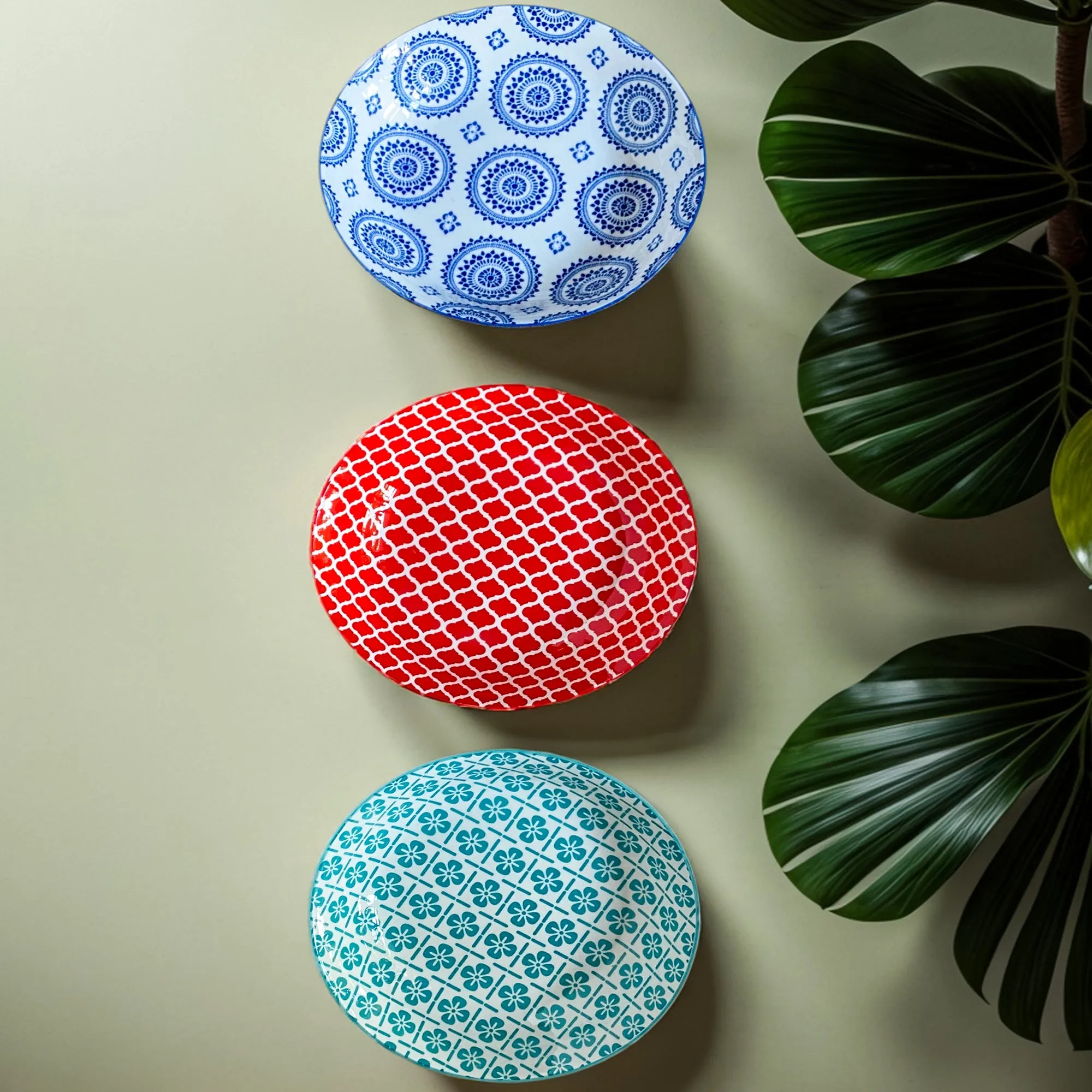 Abstract 8-Inch Porcelain Soup Plates