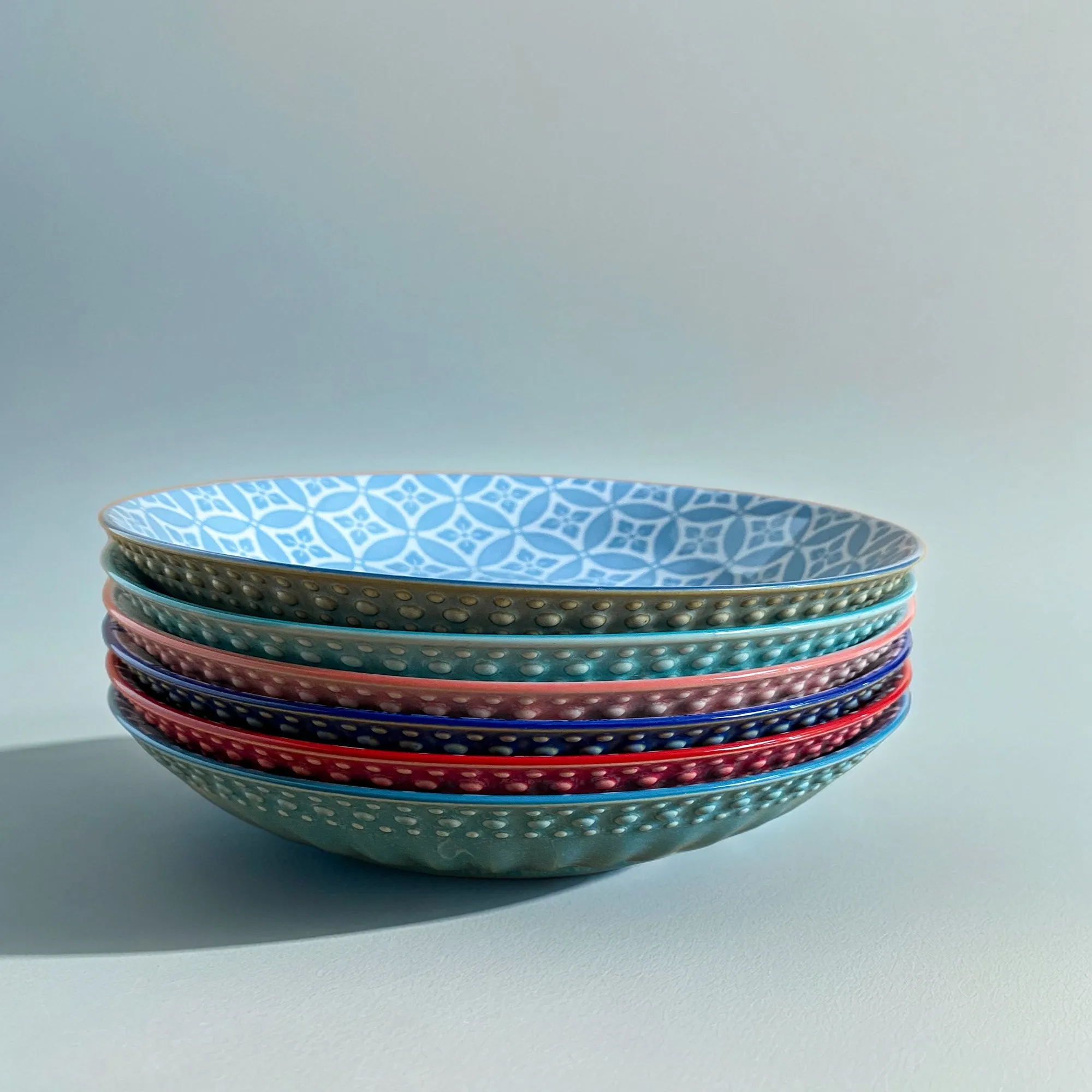 Abstract 8-Inch Porcelain Soup Plates