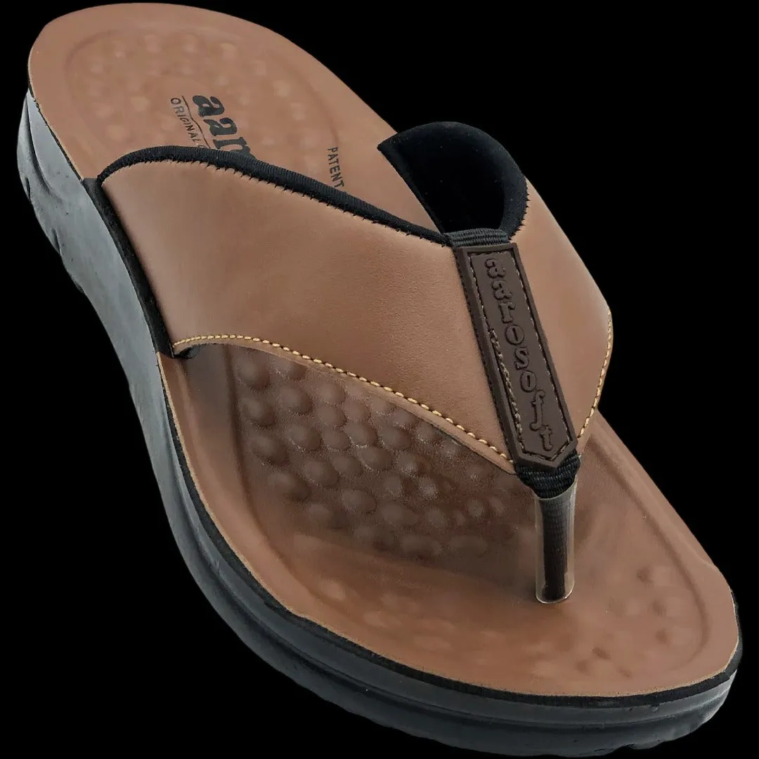 Aerosoft Adaptation Men's PU Soft Slippers - Article 5101 (Mustard)