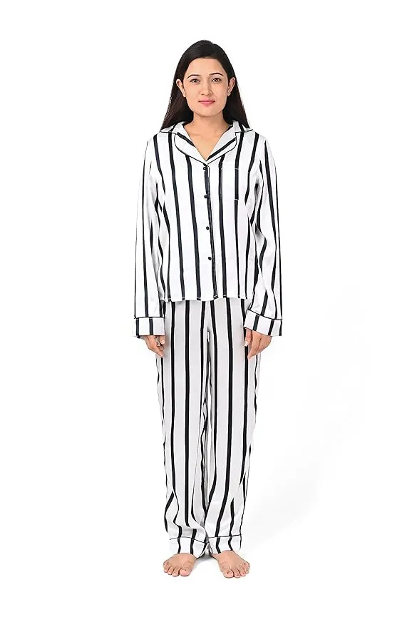 African Fashion Two Piece Set Striped Long Sleeve –  Button Shirt and Wide-Leg Pants for Chic Seasonal Style
