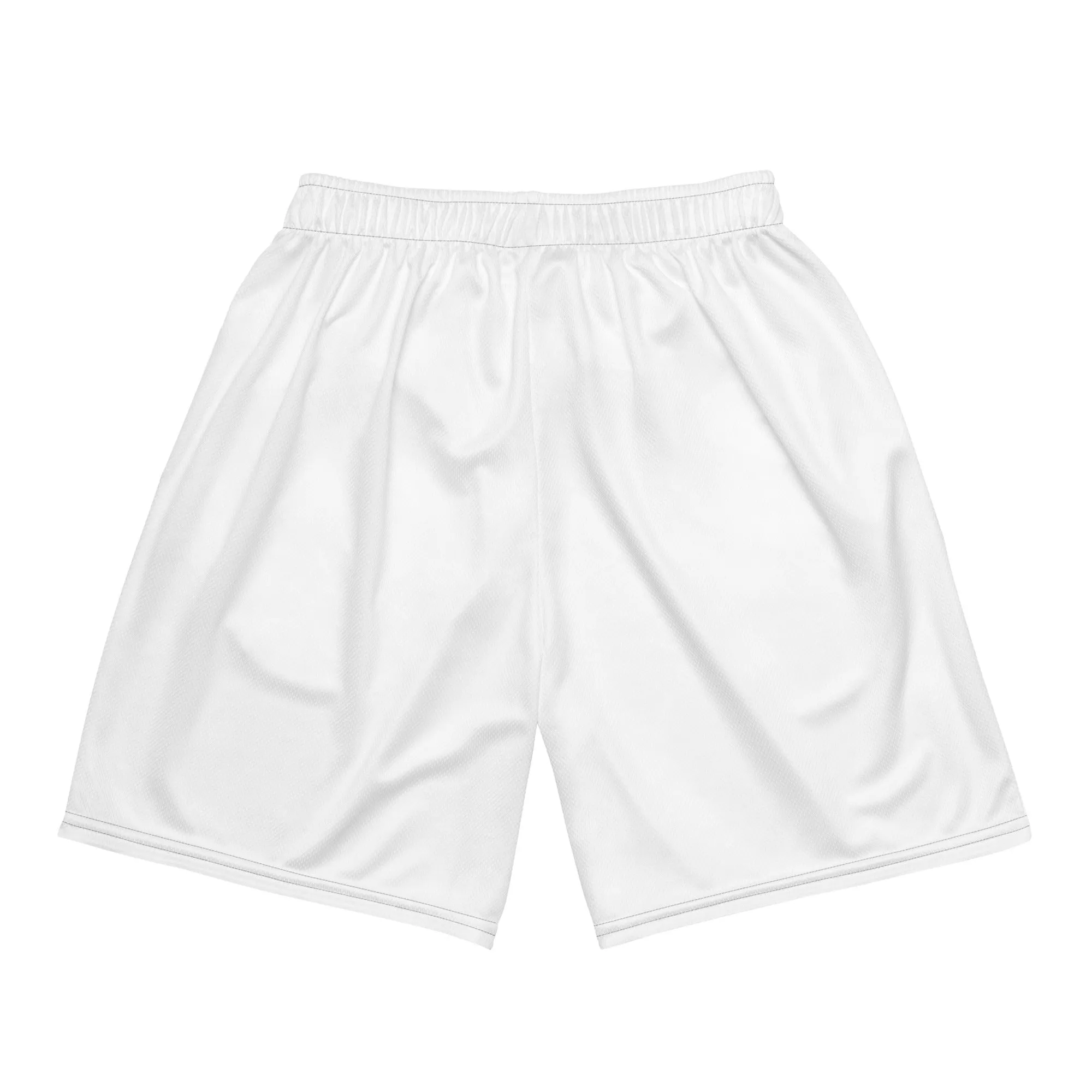 All Black Unisex Mesh Shorts With White Weed Leaf