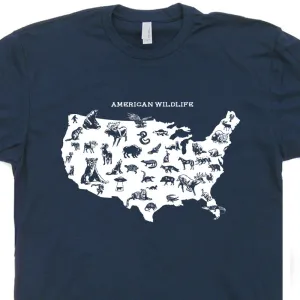 American Wildlife T Shirt Hiking Camping National Park Tee