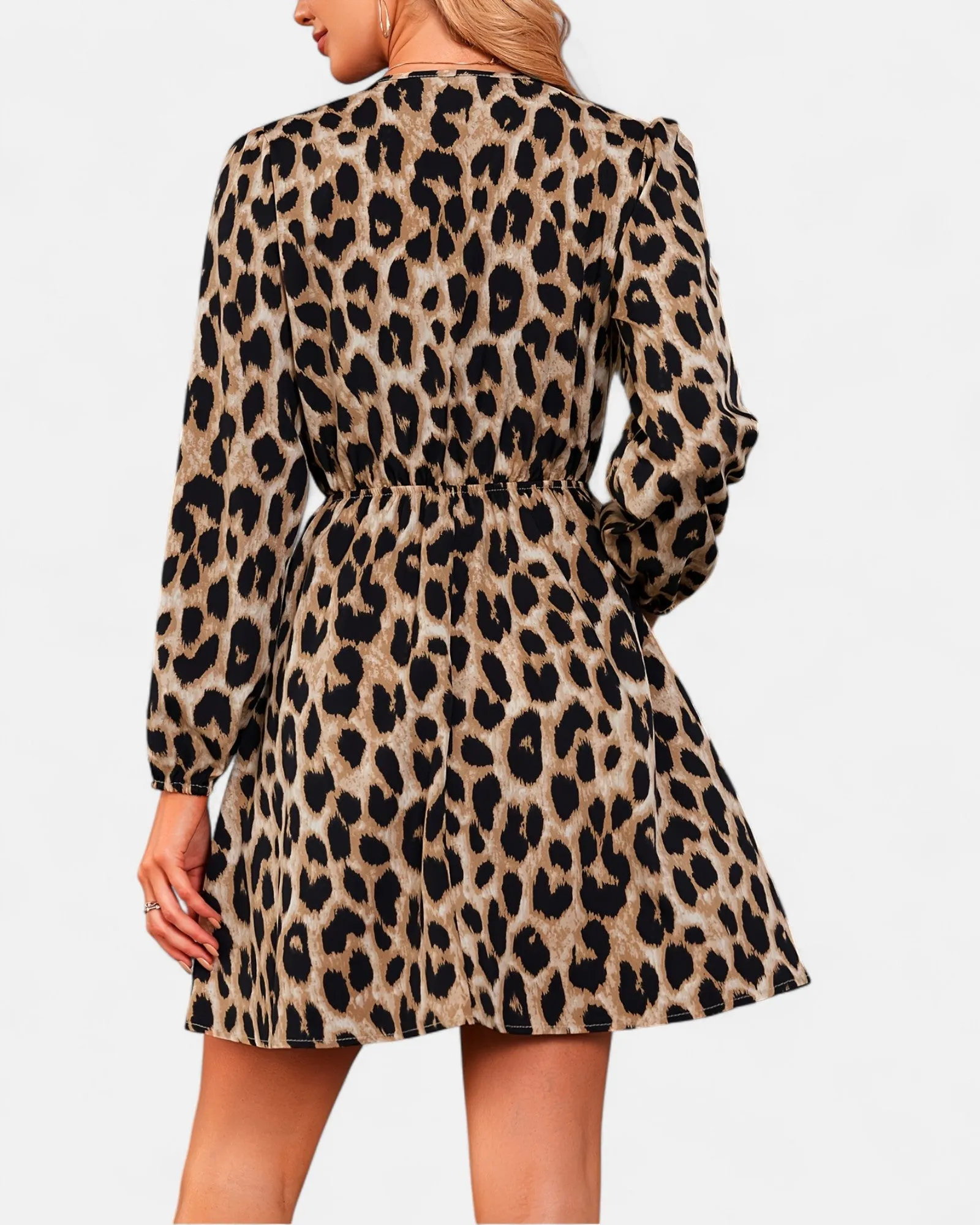Annika – Elegant Floral Midi Dress with Lantern Sleeves