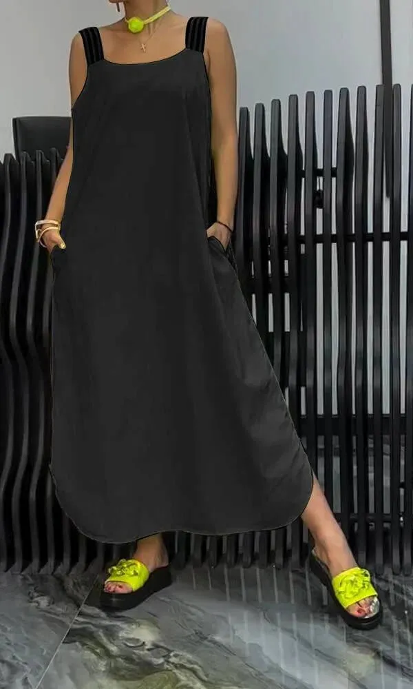 Anthea | Striped Suspender Dress