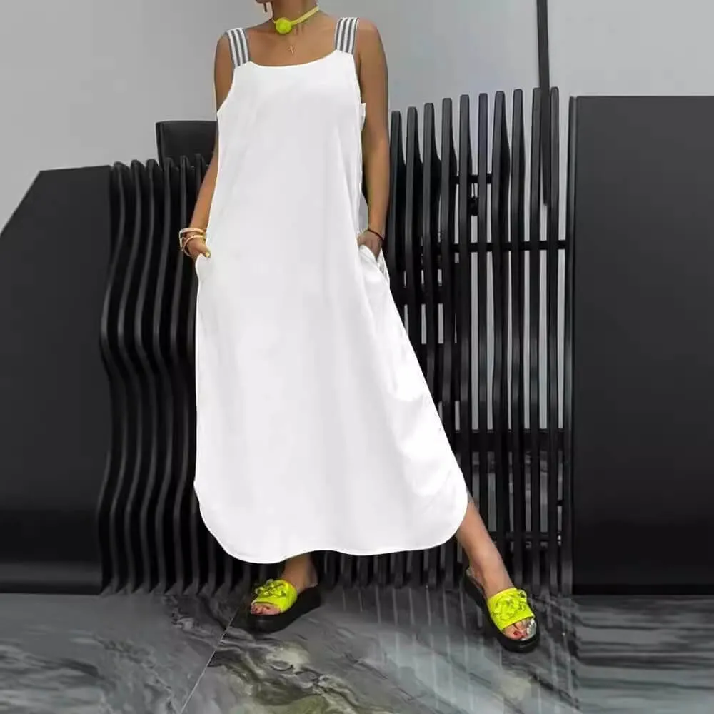 Anthea | Striped Suspender Dress
