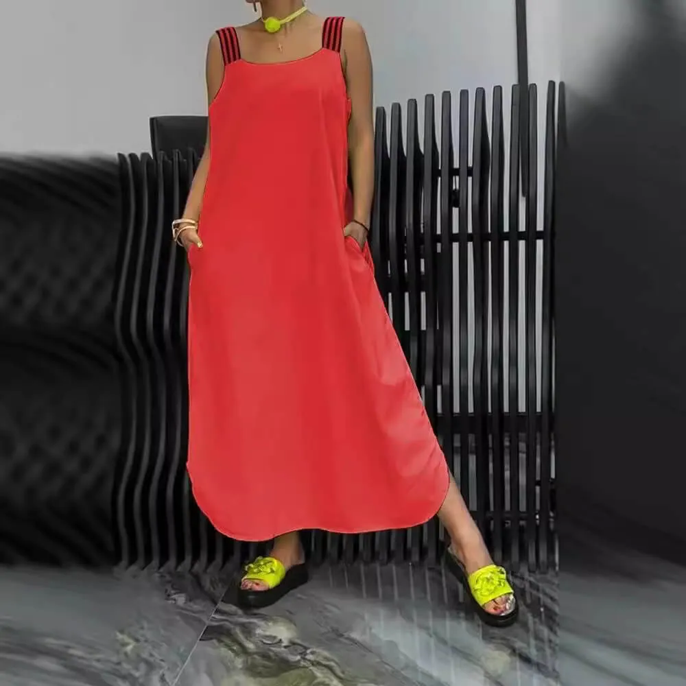 Anthea | Striped Suspender Dress