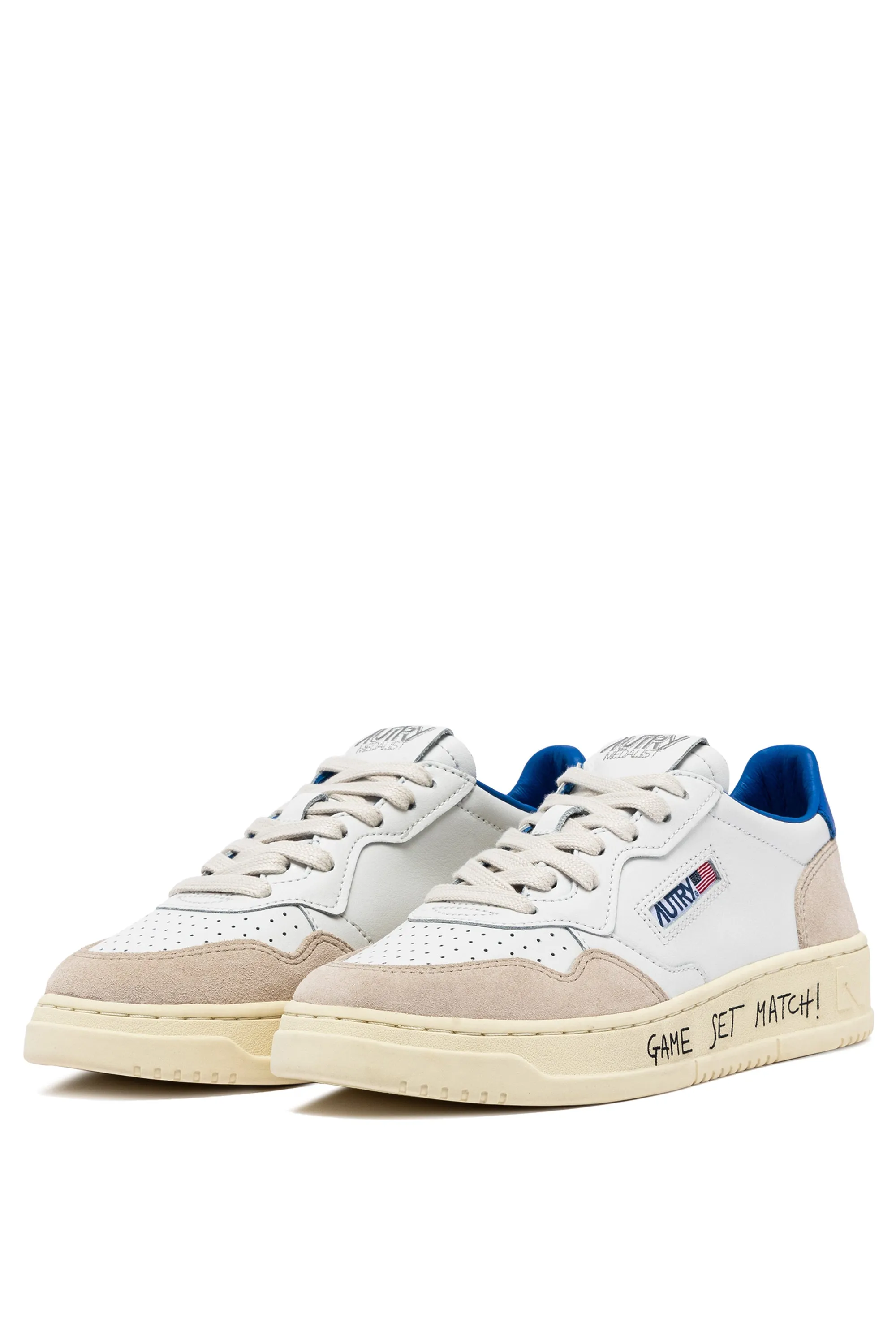 Autry Sneakers Medalist Low Man Match Suede Bianco Uomo