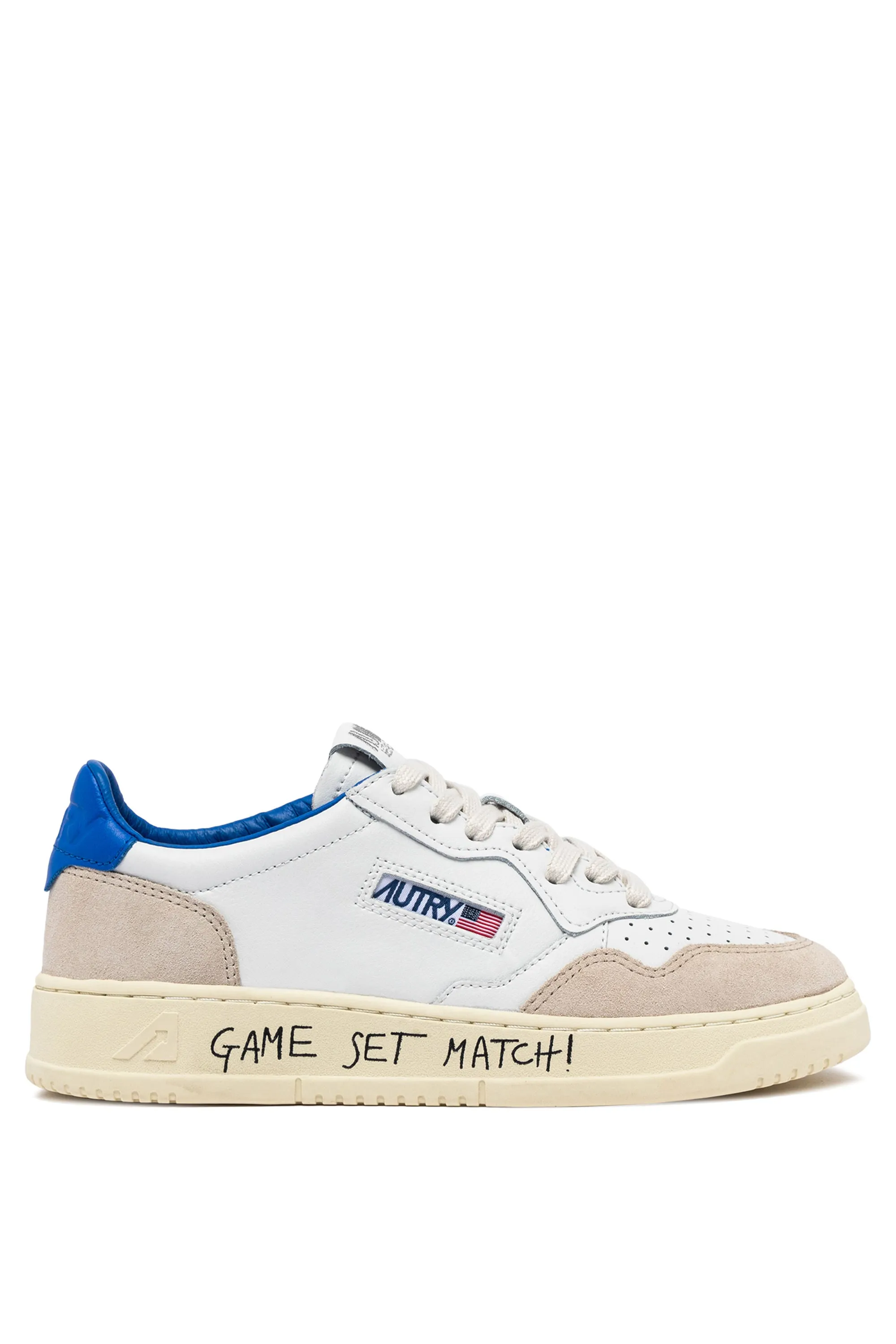 Autry Sneakers Medalist Low Man Match Suede Bianco Uomo