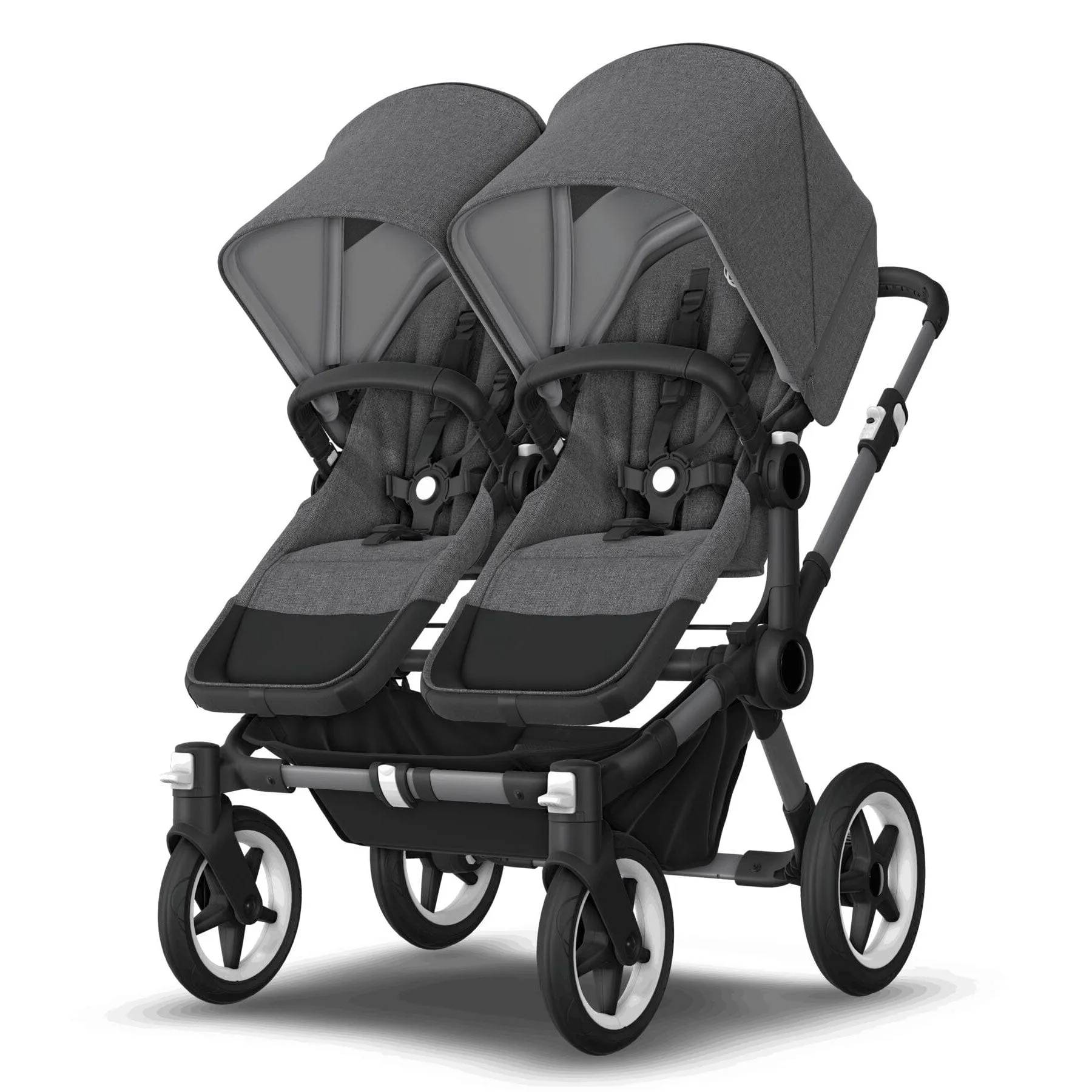 Bugaboo Donkey 5 Twin Complete Turtle Travel System - Grey Mélange