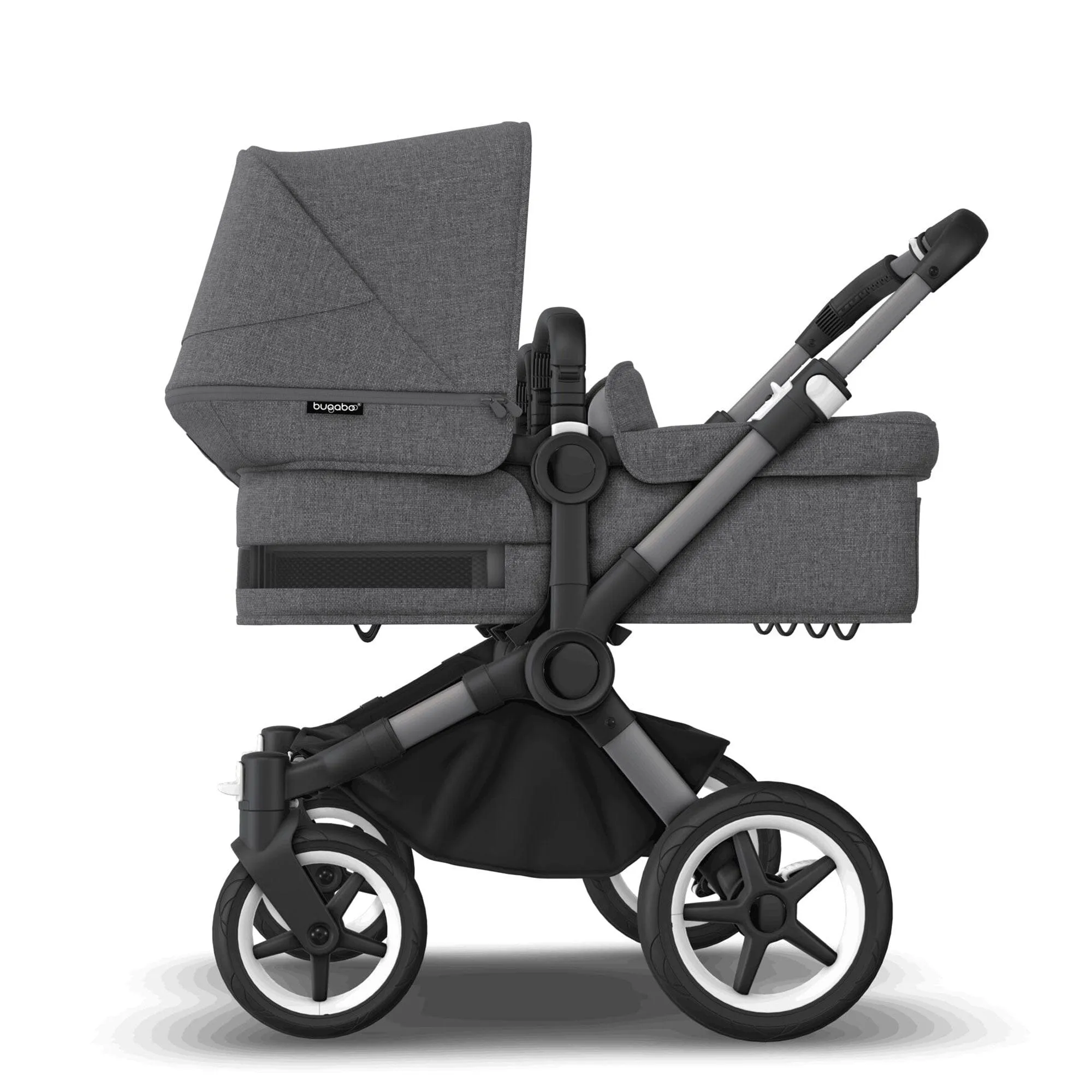 Bugaboo Donkey 5 Twin Complete Turtle Travel System - Grey Mélange