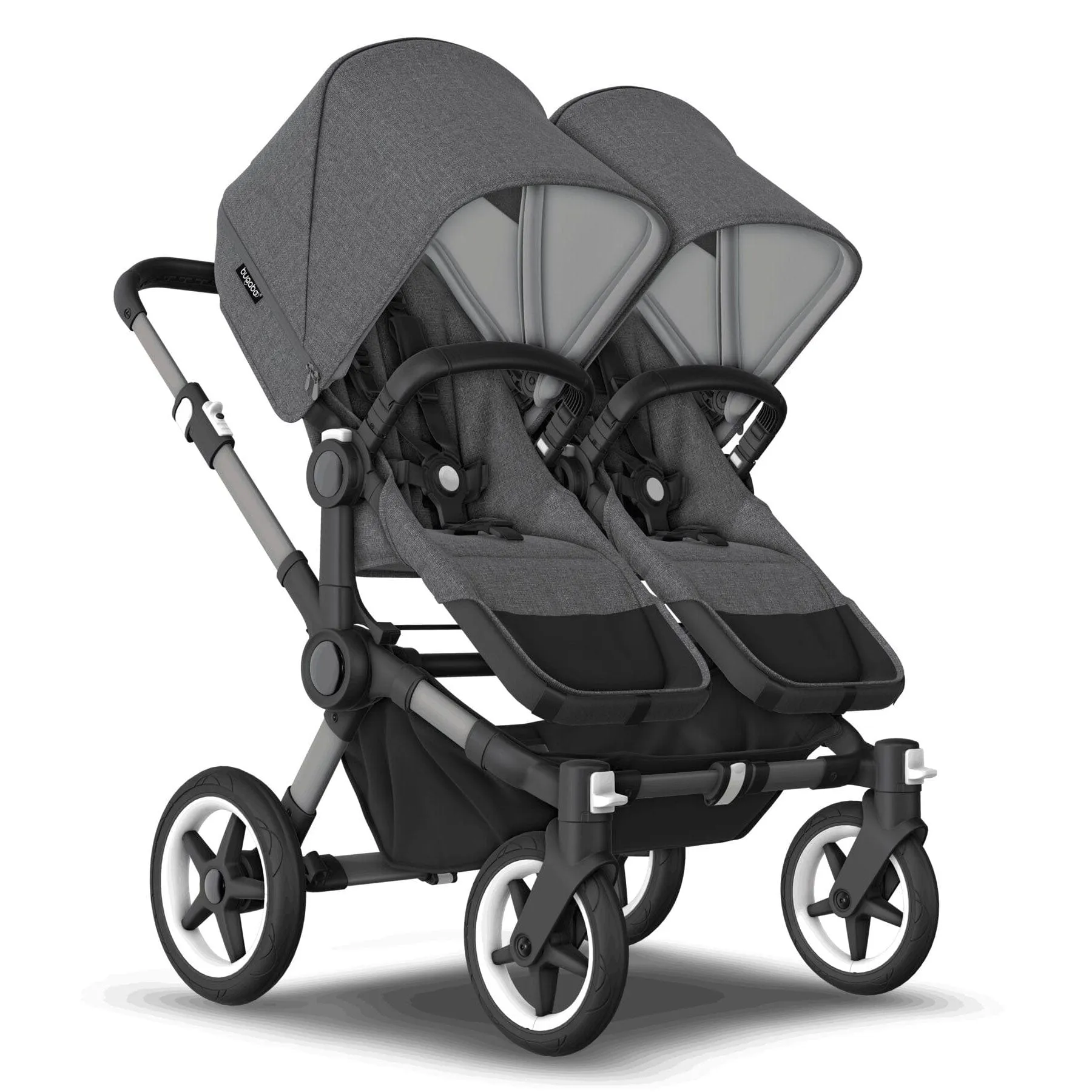 Bugaboo Donkey 5 Twin Complete Turtle Travel System - Grey Mélange