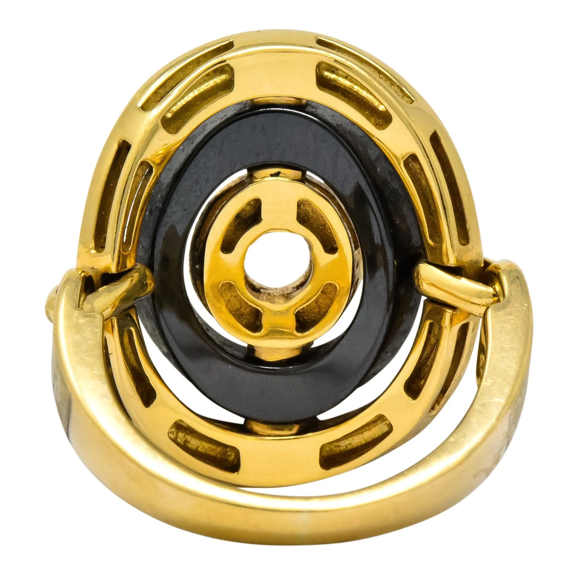 Bulgari 18 Karat Gold Ceramic Astrale Cerchi Flexible Ring
