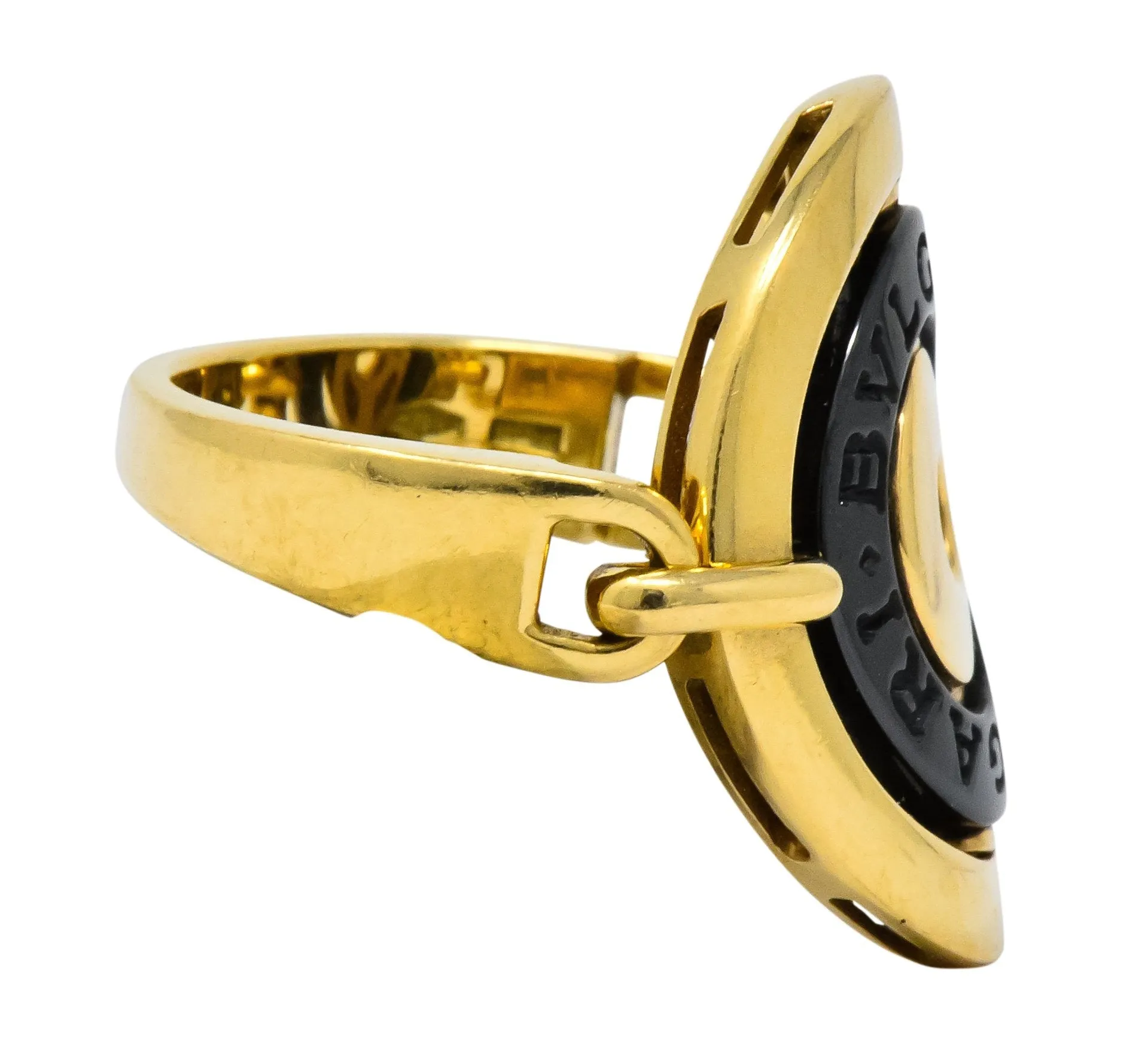 Bulgari 18 Karat Gold Ceramic Astrale Cerchi Flexible Ring