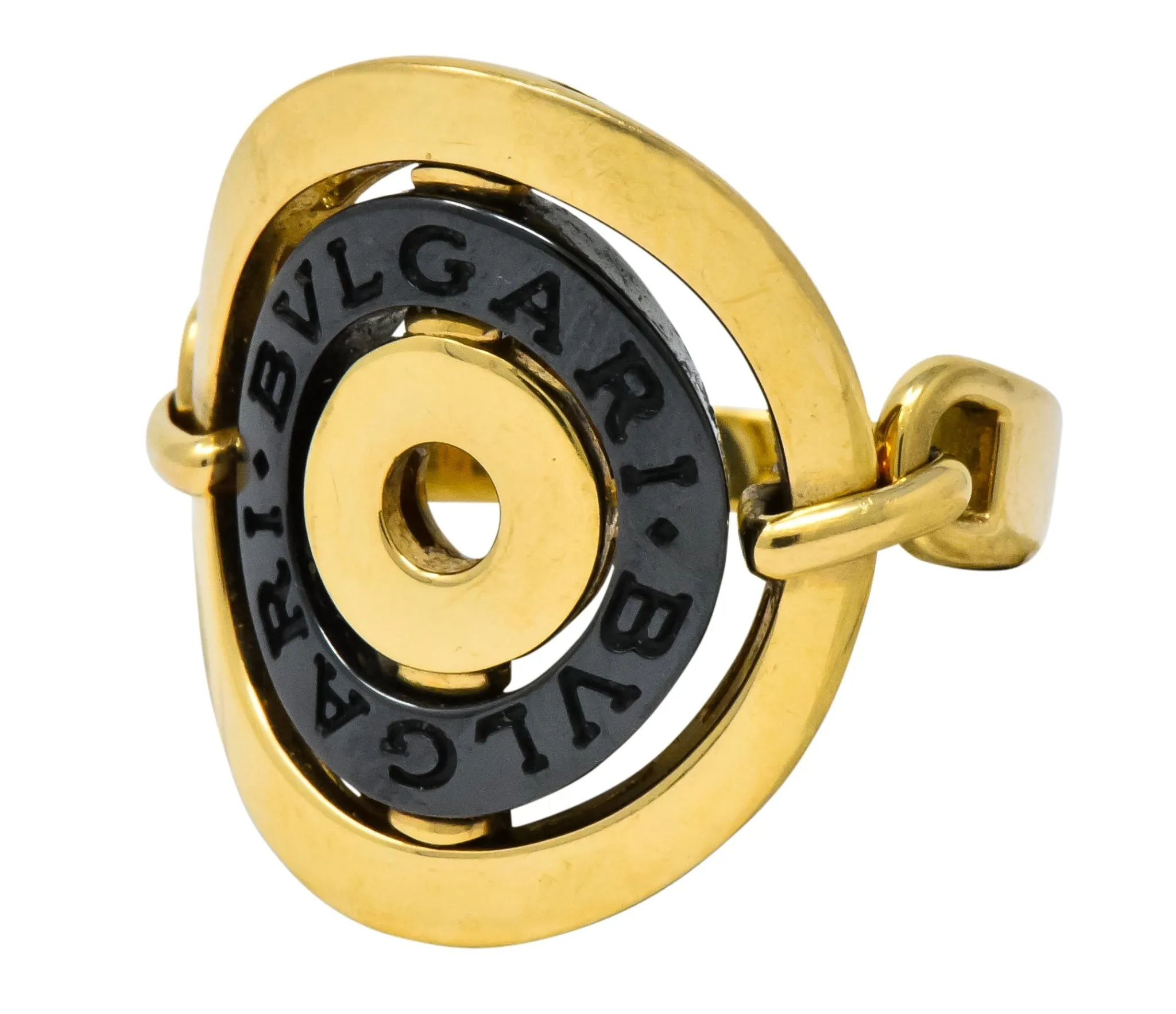 Bulgari 18 Karat Gold Ceramic Astrale Cerchi Flexible Ring
