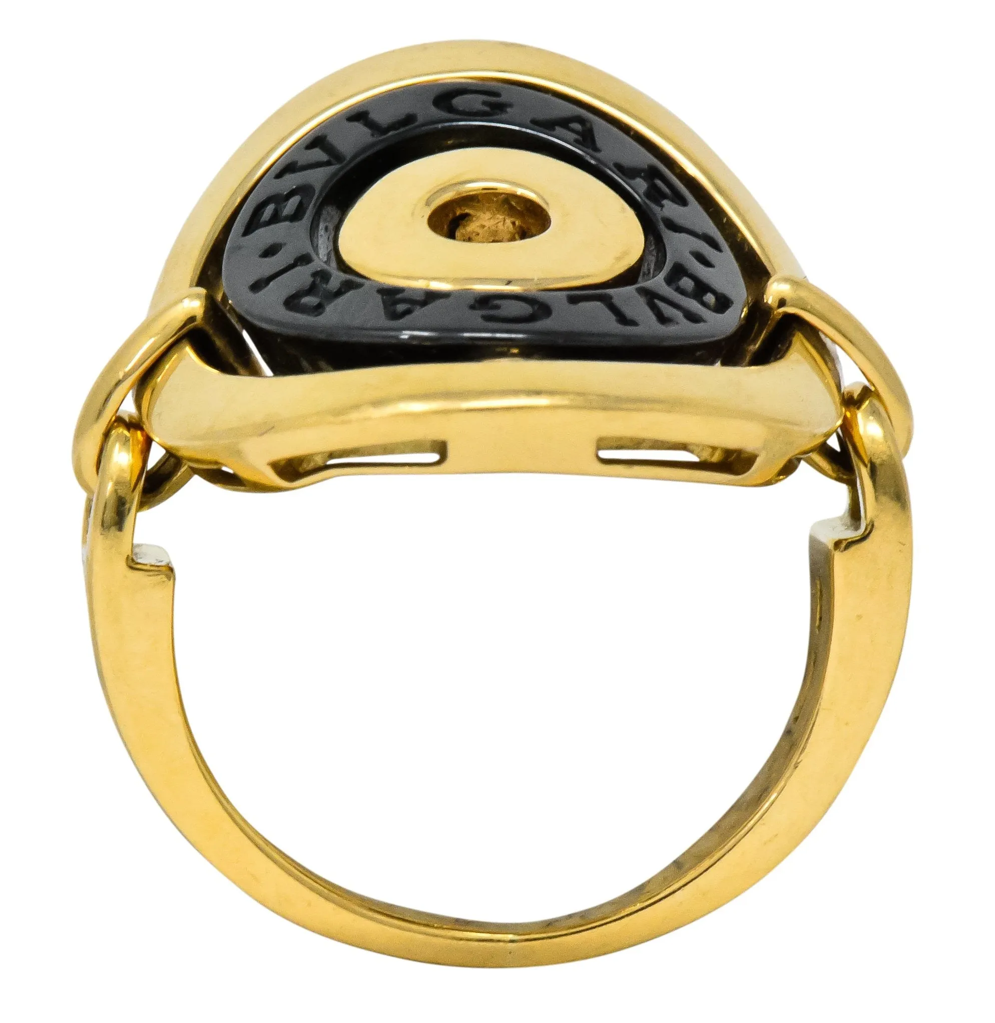 Bulgari 18 Karat Gold Ceramic Astrale Cerchi Flexible Ring