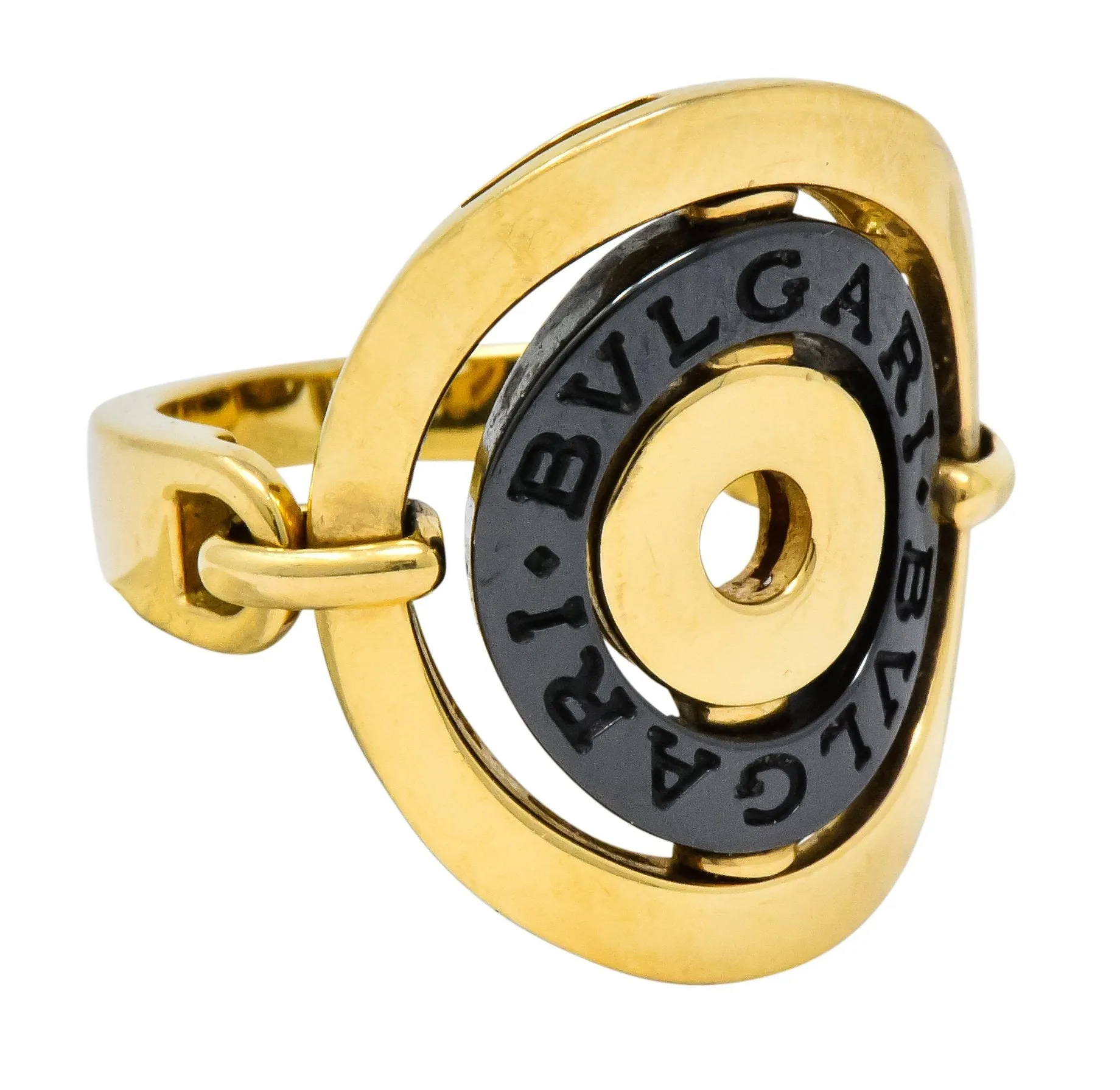Bulgari 18 Karat Gold Ceramic Astrale Cerchi Flexible Ring