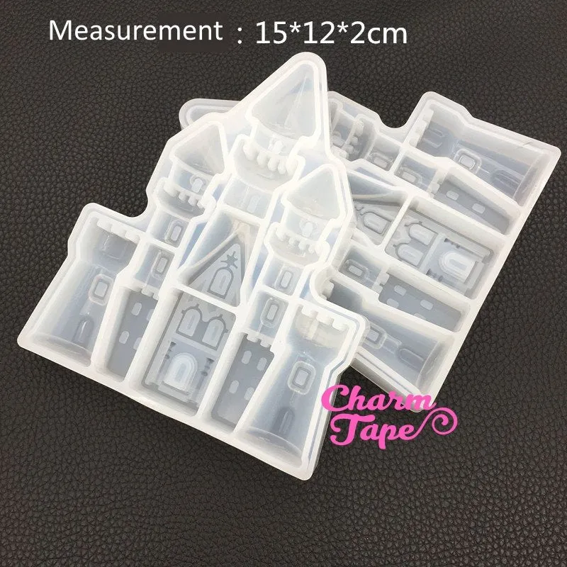Castle shape Silicon silicone mold for uv resin / Home Decorations flexible mold Z0090
