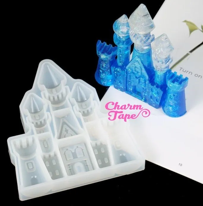 Castle shape Silicon silicone mold for uv resin / Home Decorations flexible mold Z0090