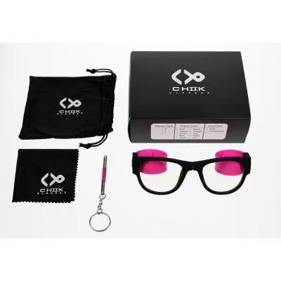 Chiik Glasses - UV400 Protection Flexible Clear Lense Glasses (Pink)