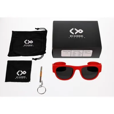 Chiik Glasses - UV400 Protection Flexible Sunglasses (Red)