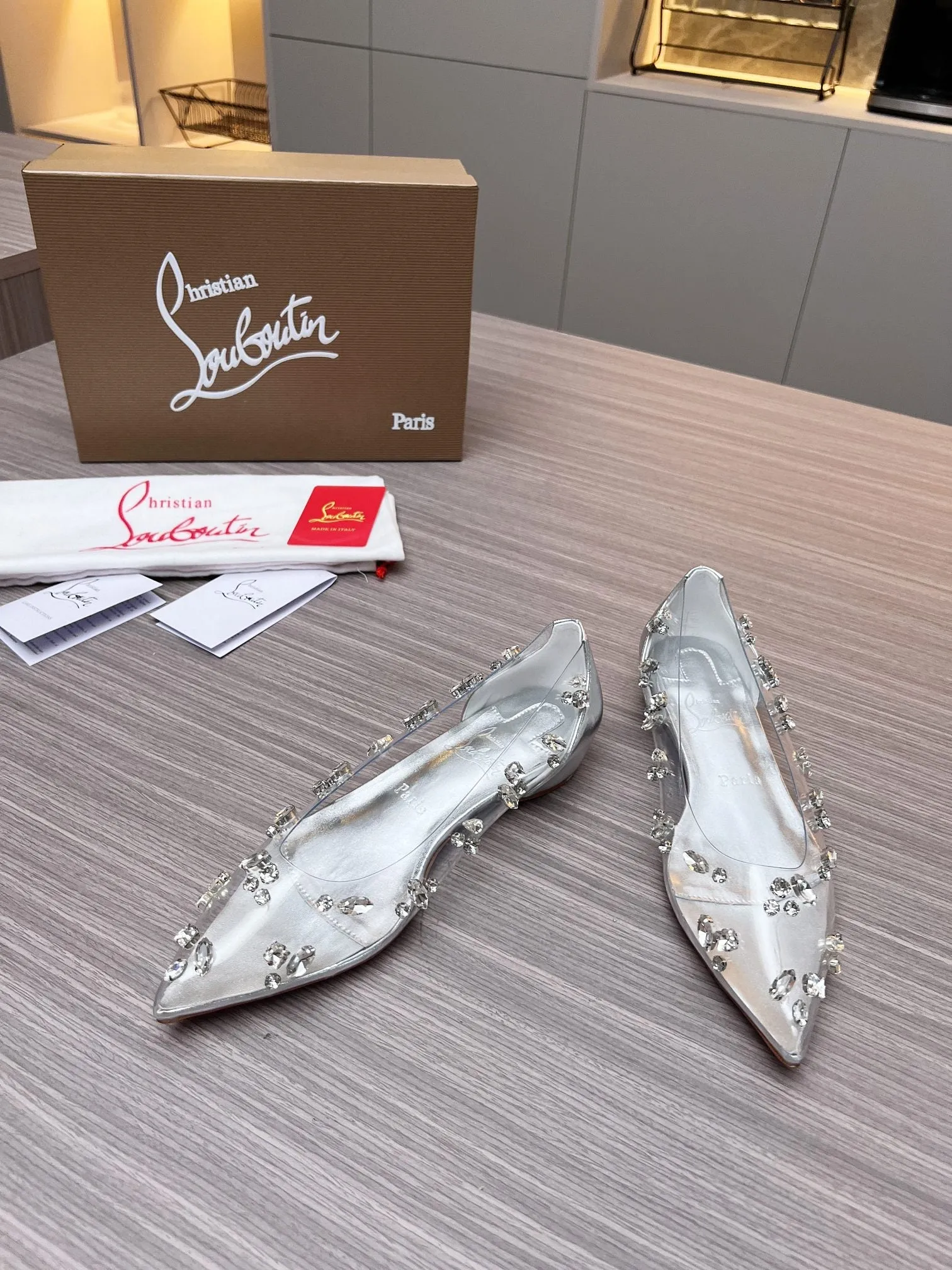 CL Ballet Flats PVC and Iridescent Nappa Leather 251049