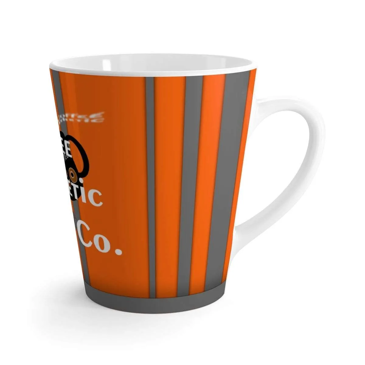 Coffee-Aesthetic.com Big Orange-Grey Latte mug