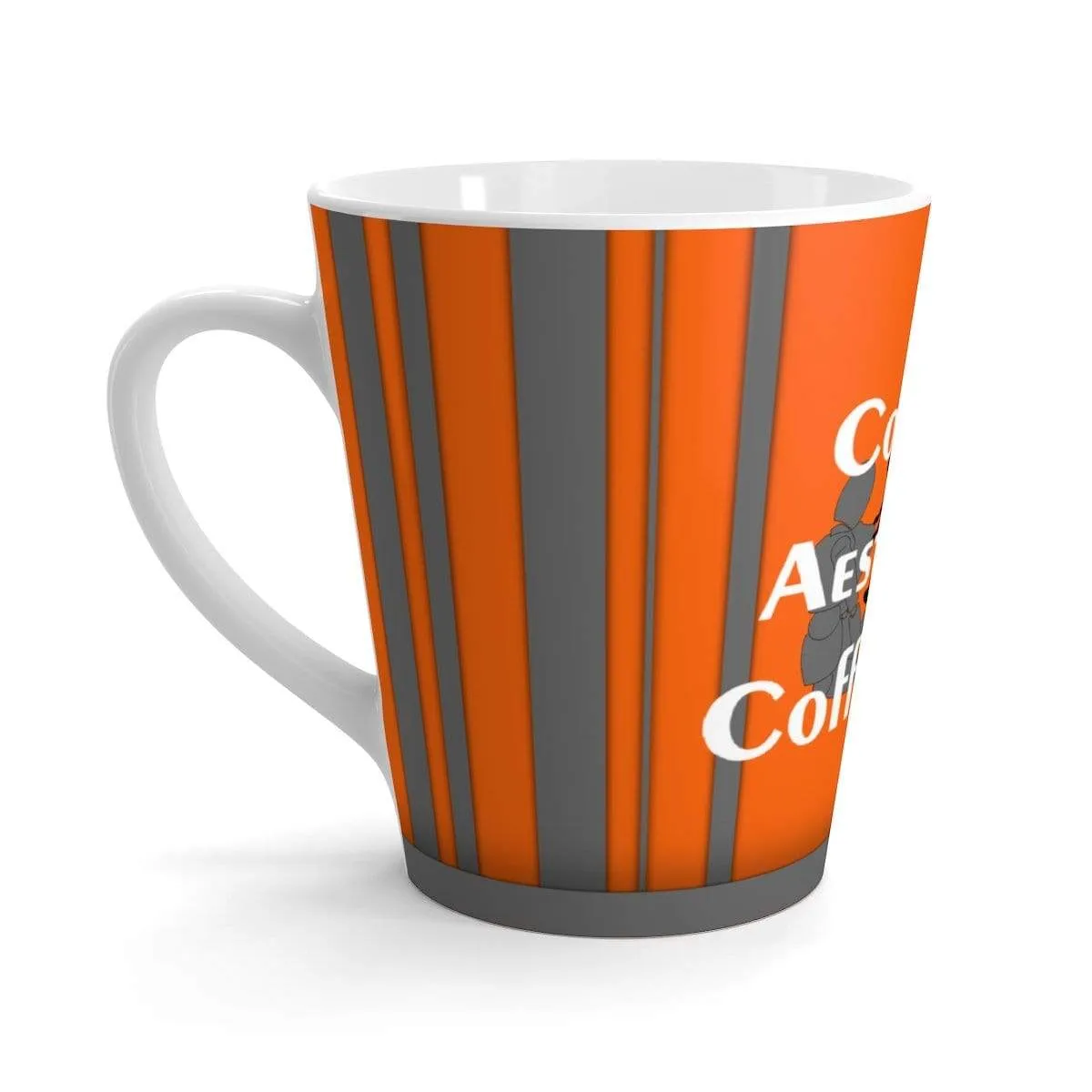 Coffee-Aesthetic.com Big Orange-Grey Latte mug