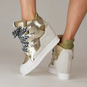 Courageous Gold Metallic Wedge Sneaker
