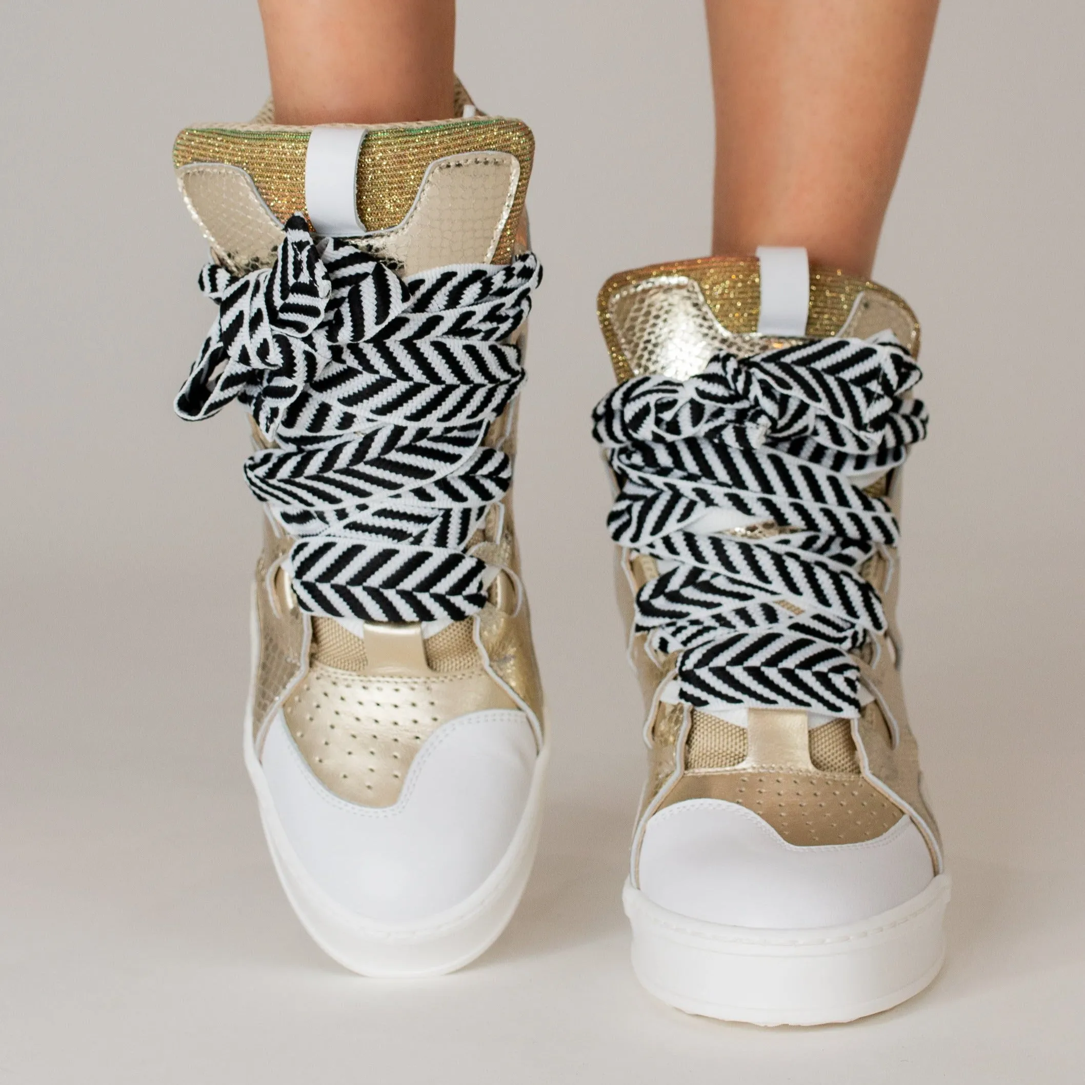 Courageous Gold Metallic Wedge Sneaker