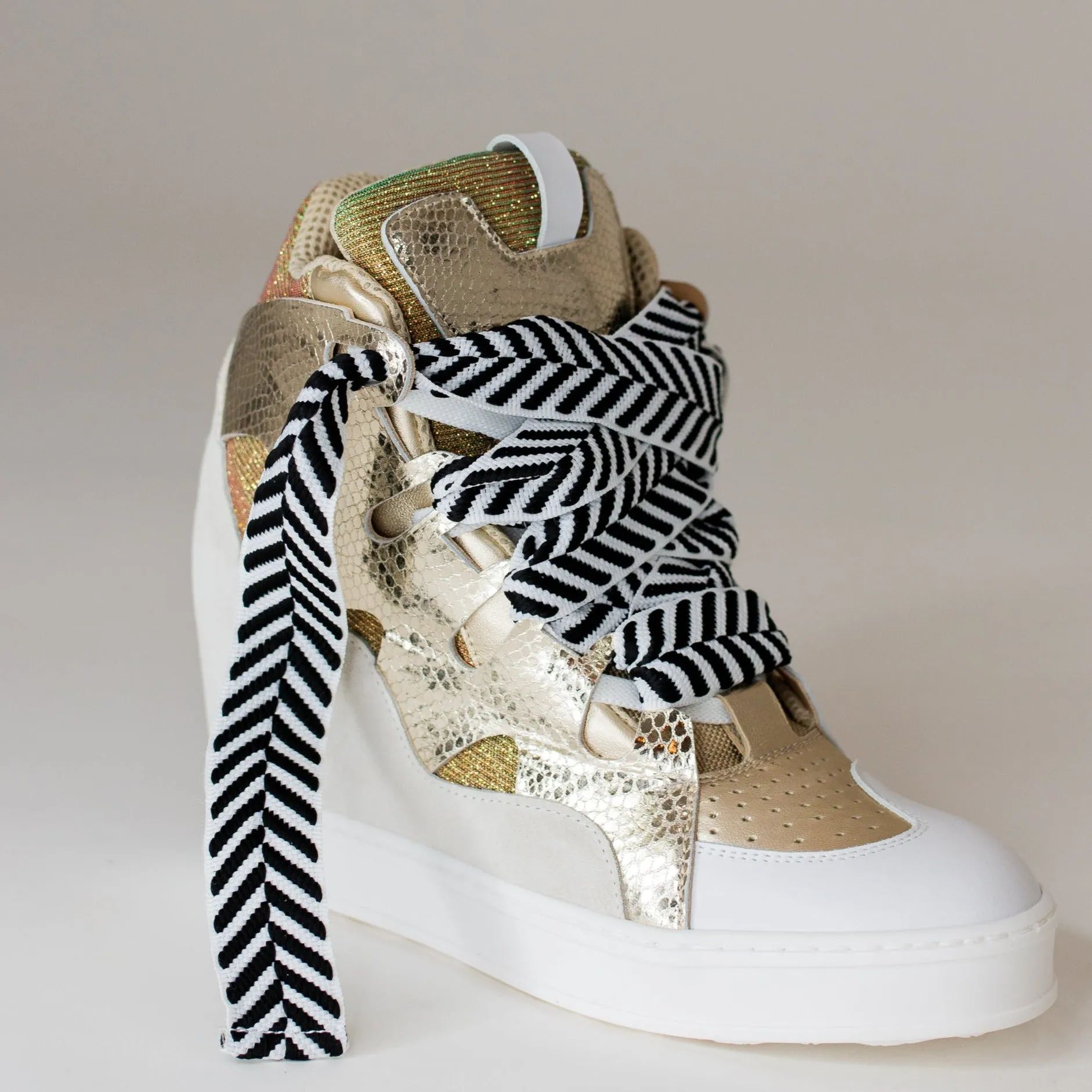 Courageous Gold Metallic Wedge Sneaker