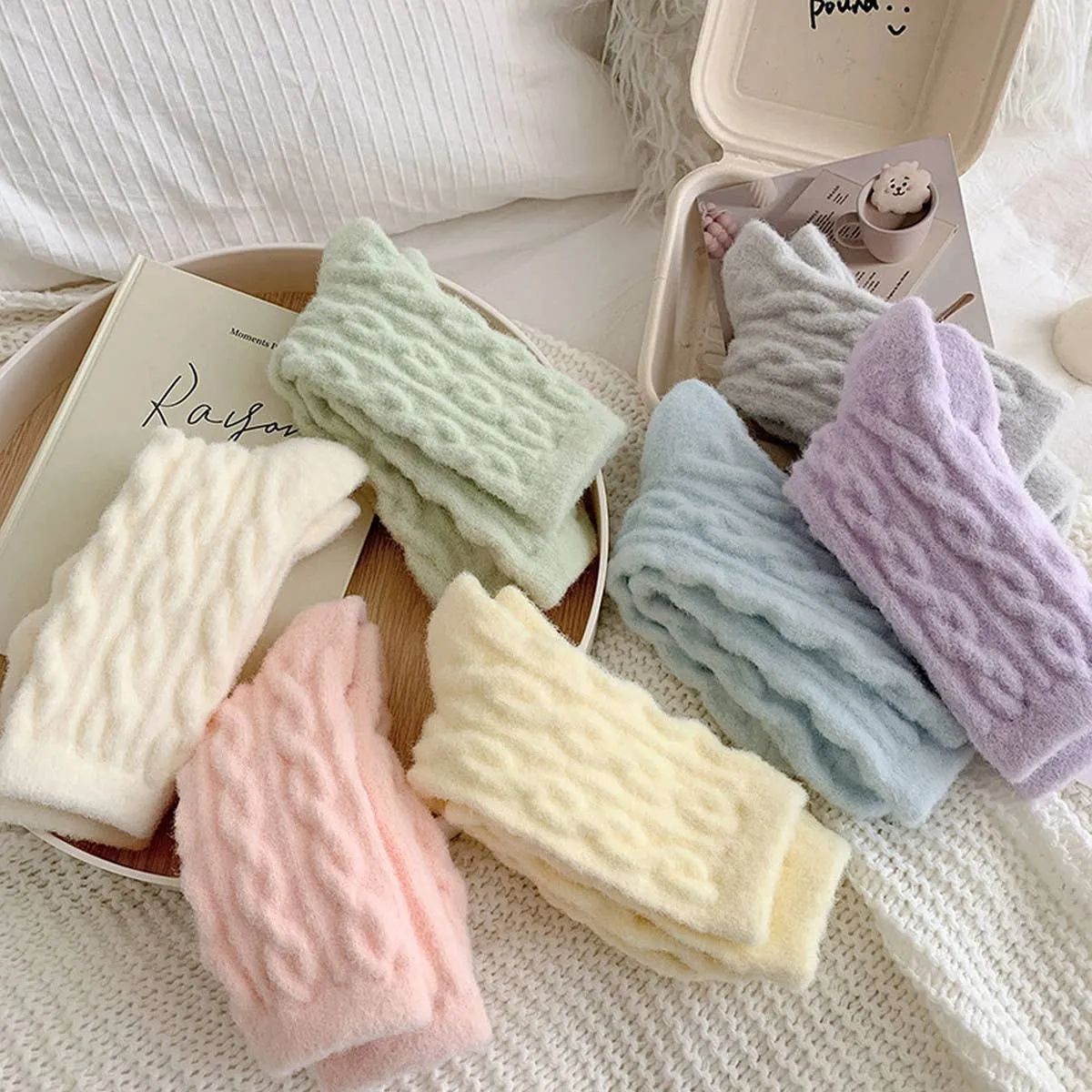 Cozy Thick Hemp Cable Knit Socks
