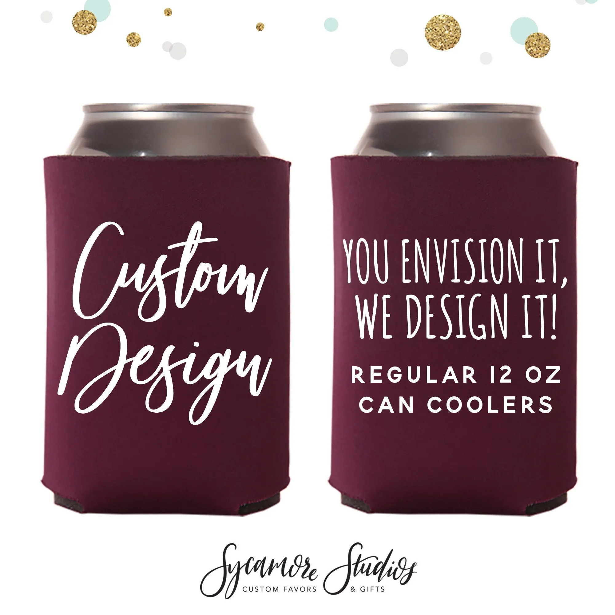 Custom 12oz Wedding Can Cooler - Your Custom Design