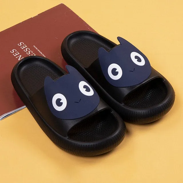 Cute Back Cat Fact Slippers