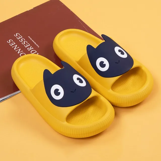 Cute Back Cat Fact Slippers