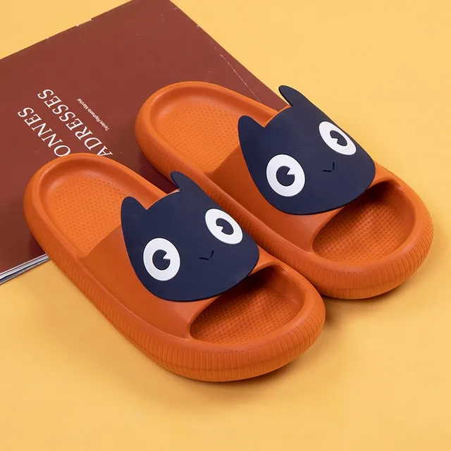 Cute Back Cat Fact Slippers