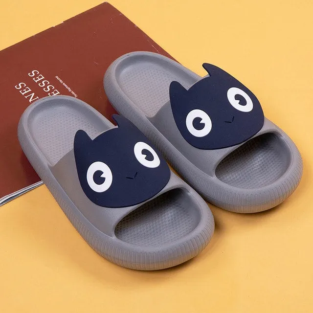 Cute Back Cat Fact Slippers