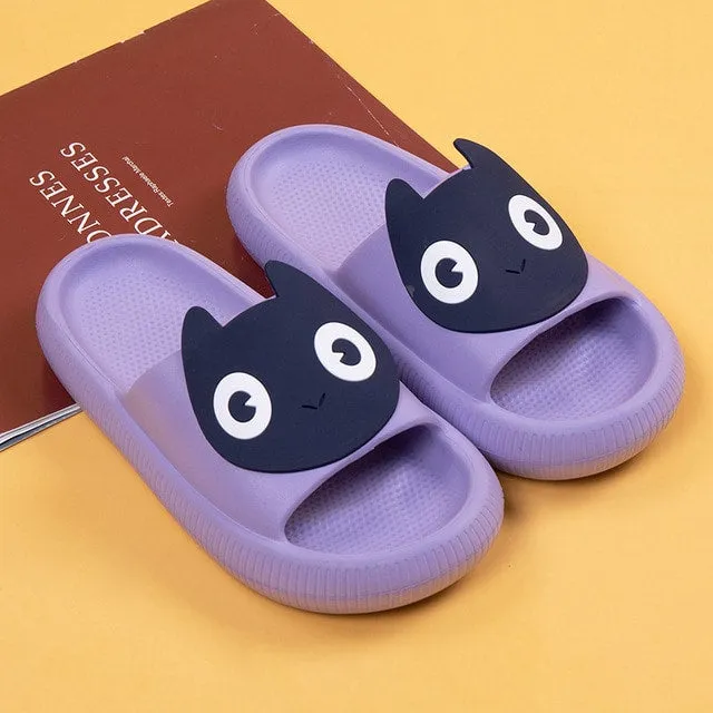 Cute Back Cat Fact Slippers