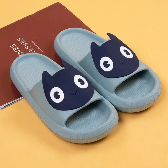 Cute Back Cat Fact Slippers