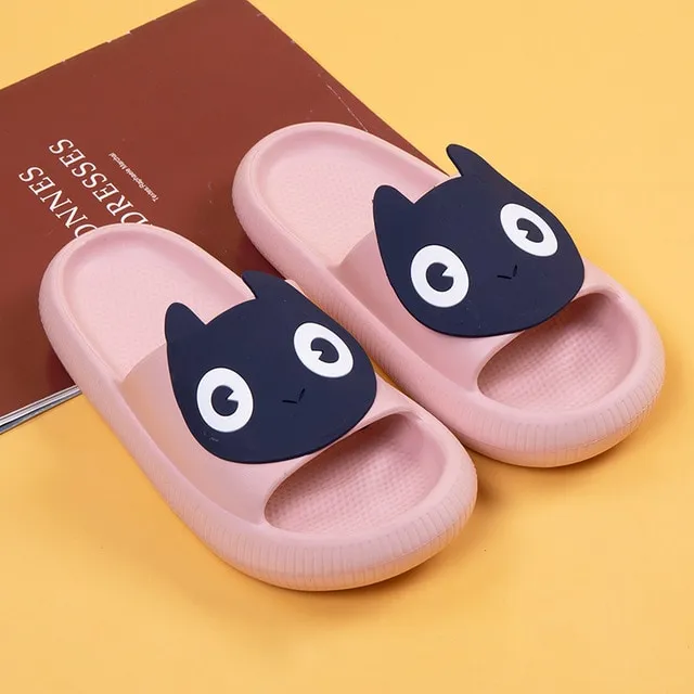 Cute Back Cat Fact Slippers