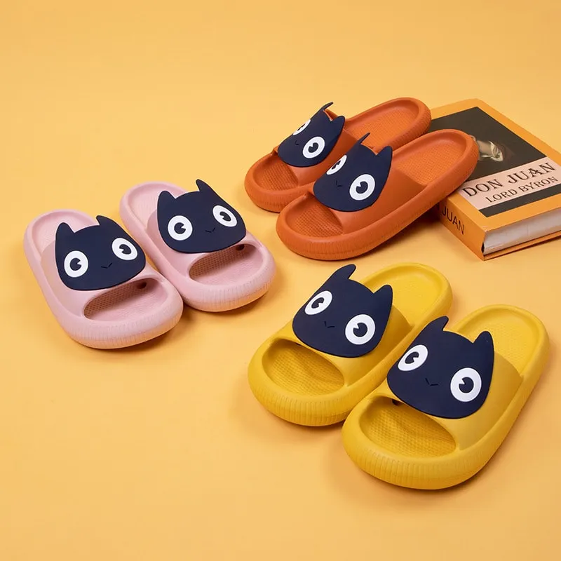 Cute Back Cat Fact Slippers