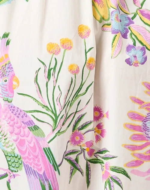 Daffodil White Multi Floral Print Cotton Dress