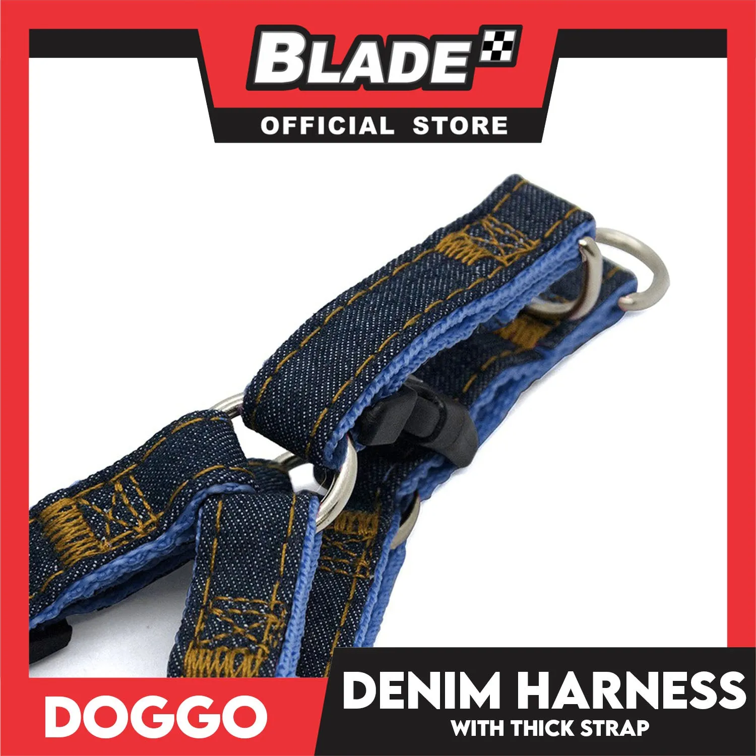 Doggo Denim Harness Small Size (Black) Harness for Dog