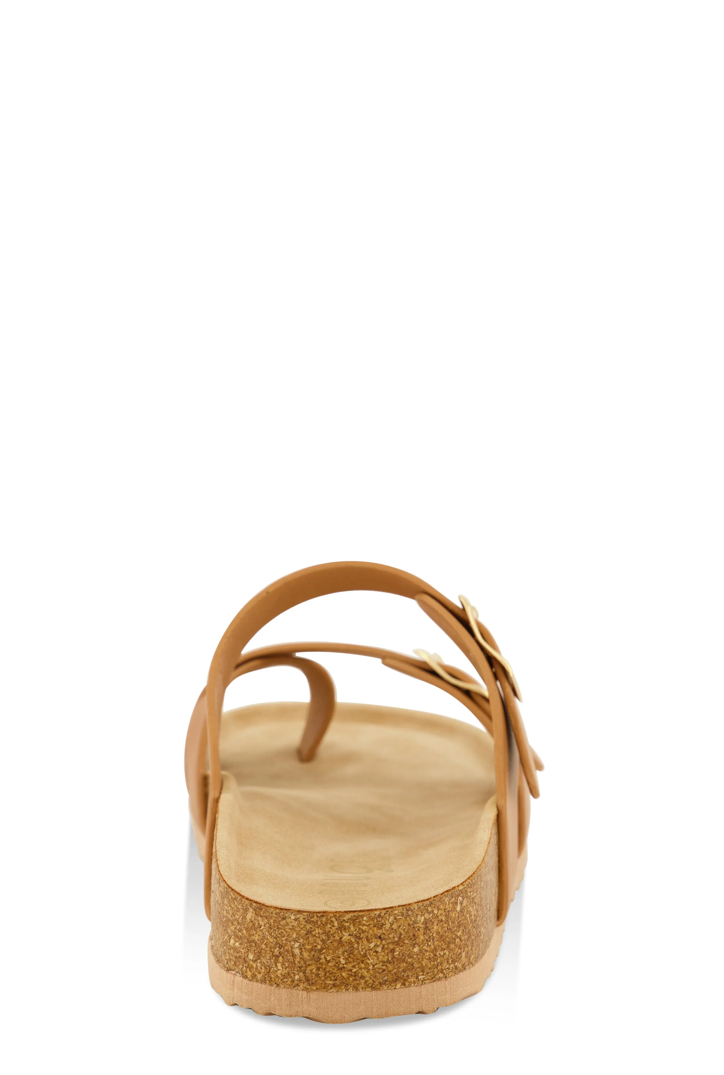 Double Buckle Toe Loop Footbed Sandals