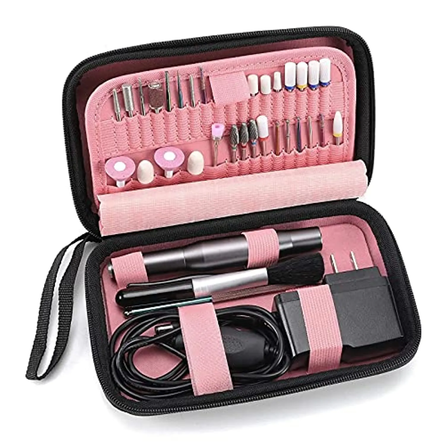 Electric Nail Drill Kit, YaFex Professional Acrylic Nail File Portable Manicure Pedicure Drill Set for Acrylic Gel Nails with False Nail Clipper, Drill Bits Kit and Sanding Bands with Nail Drill Case